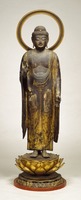 Wooden statue of Amitabha Buddhaimage