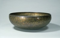 Gili bronze ablution basin with precious-flower arabesque pattern image